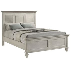 Franco Antique White Queen Panel Bed