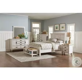 Franco Antique White Panel Bedroom set