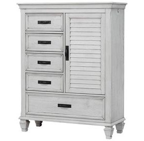 Franco Antique White Mans Door Chest