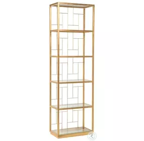 Metal Designs Gold Leaf Mid Geo Slim Etagere