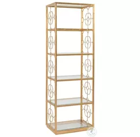 Metal Designs Gold Leaf Honeycomb Slim Etagere