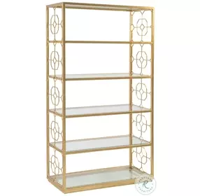 Metal Designs Gold Leaf Honeycomb Etagere