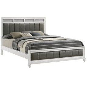 Barzini Gray California King Upholstered Panel Bed