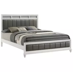 Barzini Gray California King Upholstered Panel Bed