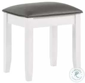 Barzini Metallic and White Vanity Stool