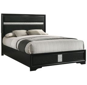 Miranda Black California King Panel Bed