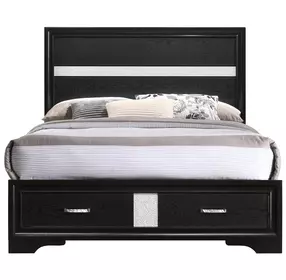 Miranda Black Full Platform Storage Bed