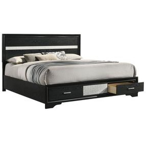 Miranda Black King Platform Storage Bed