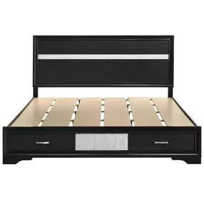 Miranda Black California King Storage Panel Bed