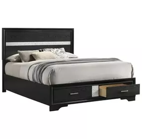 Miranda Black Queen Platform Storage Bed
