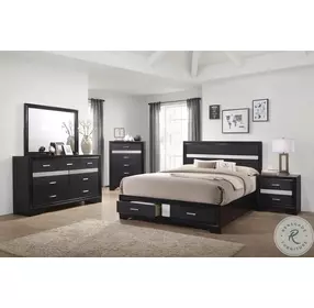 Allura Black Upholstered Panel Bedroom Set