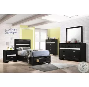 Miranda Black Youth Platform Storage Bedroom set