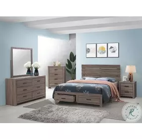 Brantford Barrel Oak Platform Storage Bedroom set