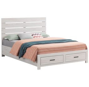 Brantford Coastal White Queen Platform Storage Bed