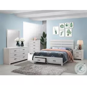 Brantford Coastal White Platform Storage Bedroom set