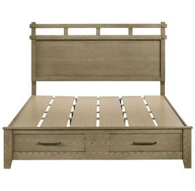 Hazlewood Vineyard Oak King Storage Panel Bed