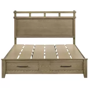 Hazlewood Vineyard Oak King Storage Panel Bed