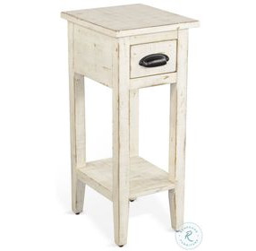Seabright White Rectangular Chair Side Table with Drawer