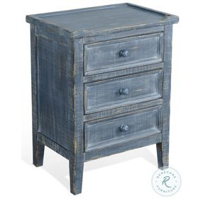 Seabright Blue Rectangular End Table with Drawer