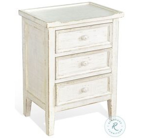 Seabright White Rectangular End Table with Drawer