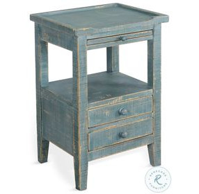 Seabright Green Rectangular Side Table with 3 Drawer