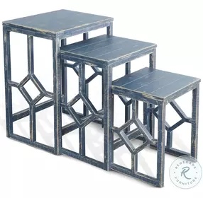 Seabright Blue Square Nesting Table
