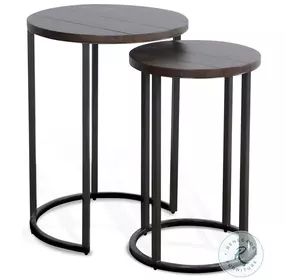Havenstead Dark Brown 18" Round Nesting Table Set