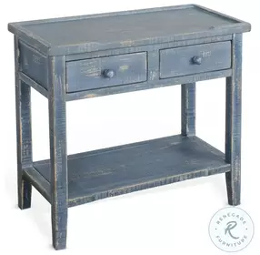 Cozy Luxe Ocean Blue 33" Rectangular Side Table