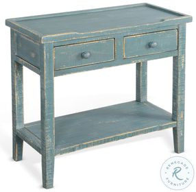 Seabright Green Rectangular Side Table with 2 Drawer