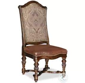 Valencia Brown Upholstered Side Chair Set of 2
