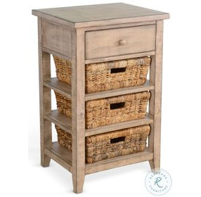 Cozy Luxe Natural Beach Pebble Rectangular Storage Table