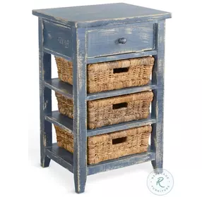 Seabright Blue 1 Drawer Storage Rack with Baskets