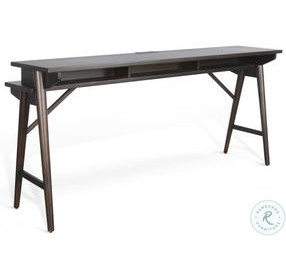 Hearthwood Haven Dark Brown 78" Rectangular Console Table with USB Charging