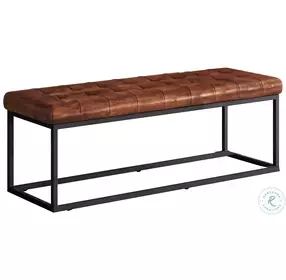 Global Archive Saddle Brown Leather Hogan Bench
