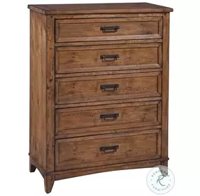 Oakdale Honey Oak 5 Drawer Chest