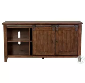 Lake House Rustic Brown Oak TV Console