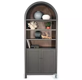 Maple Haze Gray 2 Door Arched Display Cabinet