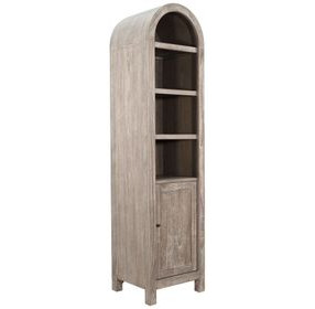Ember Grace Natural 1 Door Arched Storage Cabinet