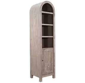 Ember Grace Natural 1 Door Arched Storage Cabinet