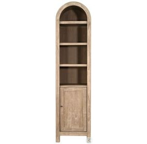 Ember Grace Natural 1 Door Arched Storage Cabinet