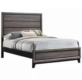Watson Gray Oak And Black Full Panel Bed