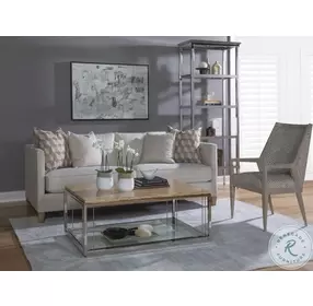 Signature Designs Basketweave And Polished Stainless Steel Thatch Rectangular Occasional Table Set