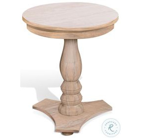 Pedestal Grace Natural Round Accent Table