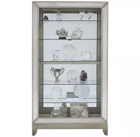 Platinum Side Entry Curio With Five Adjustable Shelves