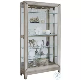 Platinum Side Entry Curio With Five Adjustable Shelves