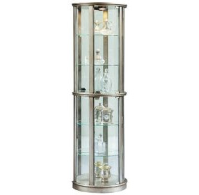 Platinum Glass Door Curio With Adjustable Shelves