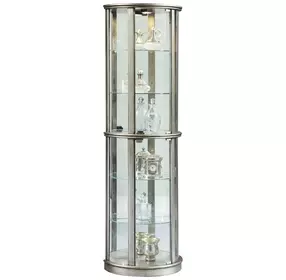 Platinum Glass Door Curio With Adjustable Shelves