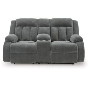 Free Wake Steel Leather 75" Power Reclining Loveseat with USB Charging