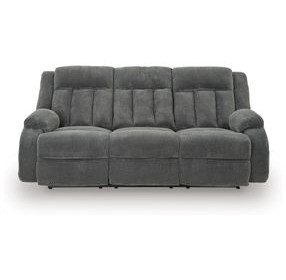 Free Wake Steel 85" Power Reclining Sofa with Drop Down Table and USB Charging