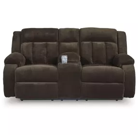 Greely Bend Chocolate 75" Power Reclining Loveseat with USB Charging